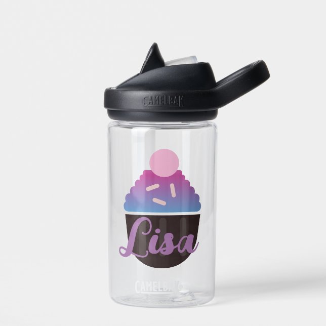 Bouteille D'eau Gradient Cupcake Frosting Kids Nom Water Bottle (Gauche)