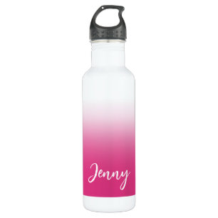 Bouteille D'eau Gradient rose Fuchsia personnalisé