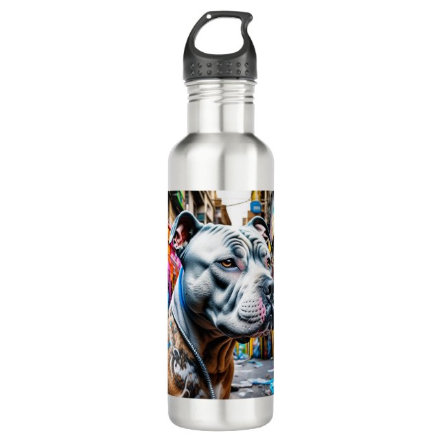 Bouteille D'eau Graffiti Street Art Pitbull (Devant)