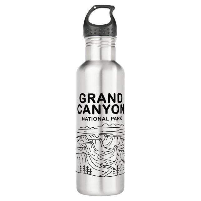 Bouteille D'eau Grand Canyon National Park Line Art (Devant)