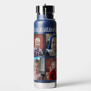 Bouteille D'eau Grand-père personnalisé Photos de petits enfants