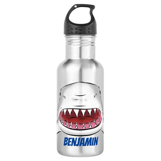 Bouteille D'eau Grand requin blanc moyen dessin animé (Devant)