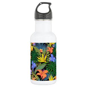 Bouteille D'eau Graphique de fleur d'Aloha de Hawaii tropical