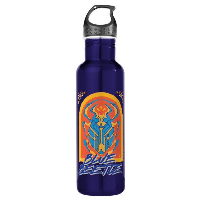 Bouteille D'eau Graphique de Talavera de scarabée bleu (Devant)