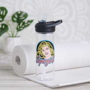 Bouteille D'eau Graphique des lumières de Neon Retro Supergirl