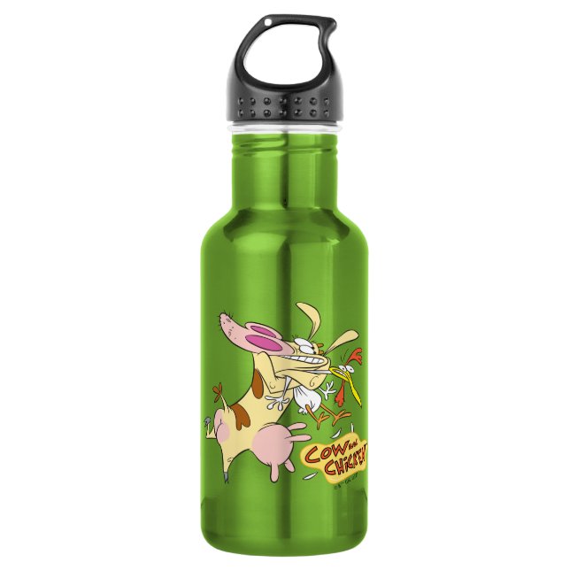 Bouteille D'eau Graphisme de la vache et du poulet (Devant)