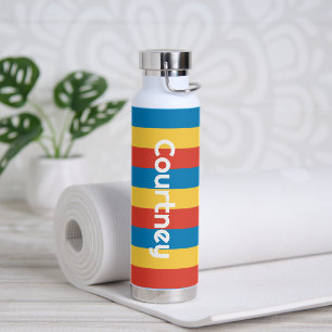 Bouteille d'eau Gras de couleur primaire avec nom