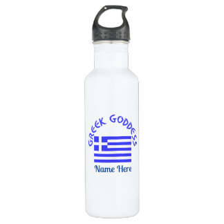 Bouteille D'eau Greek Goddess and Flag of Greece Personalized 