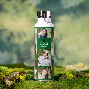 Bouteille D'eau Green Graduate Photo Collage Moderne Graduation