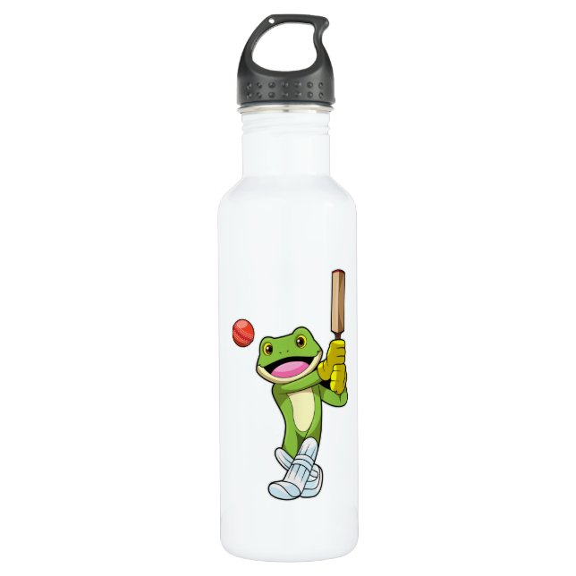 Bouteille D'eau Grenouille au cricket avec chauve-souris de cricke (Devant)