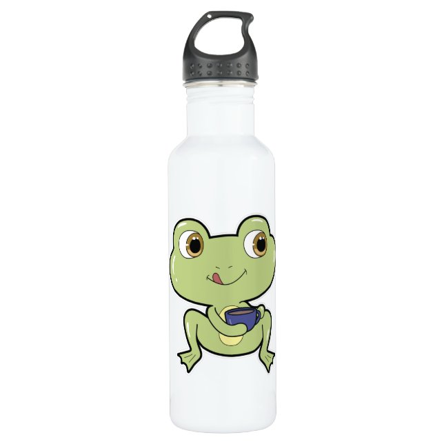 Bouteille D'eau Grenouille avec la coupe de café (Devant)