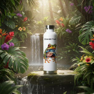 Bouteille D'eau Grenouille de la forêt tropicale à l'œil émeraude