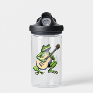 Bouteille D'eau Grenouille drôle jouant de la guitare personnalisé