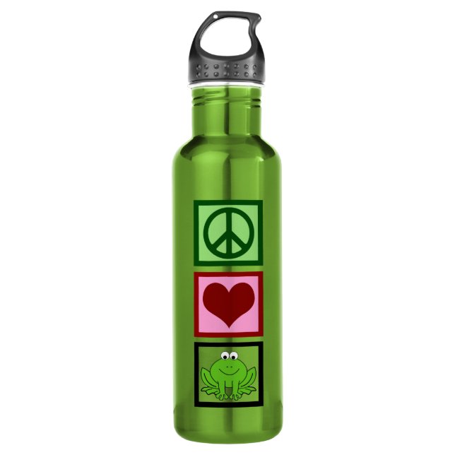 Bouteille D'eau Grenouilles Peace Love (Devant)