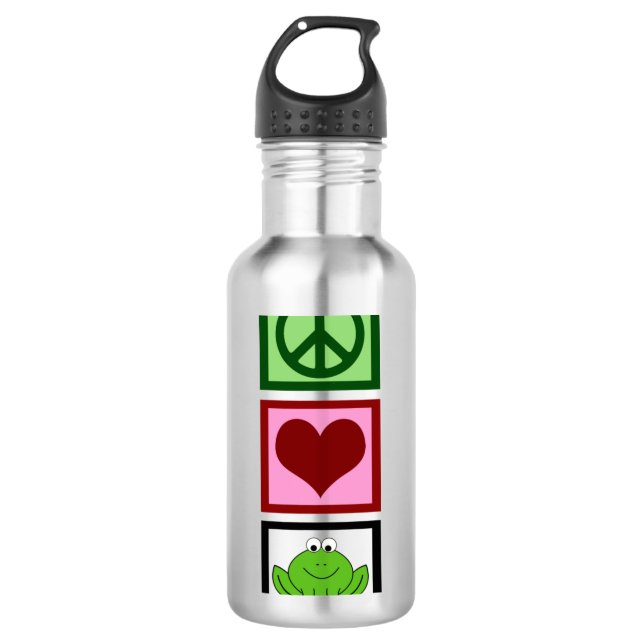 Bouteille D'eau Grenouilles Peace Love (Devant)