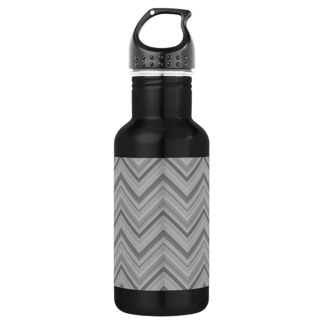 Bouteille D'eau Grey stripes zigzag (Devant)