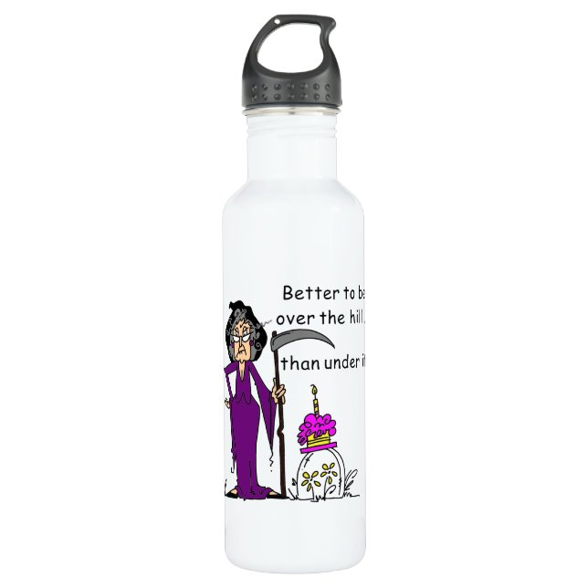 Bouteille D'eau Grim Reaper Humour d'anniversaire (Devant)