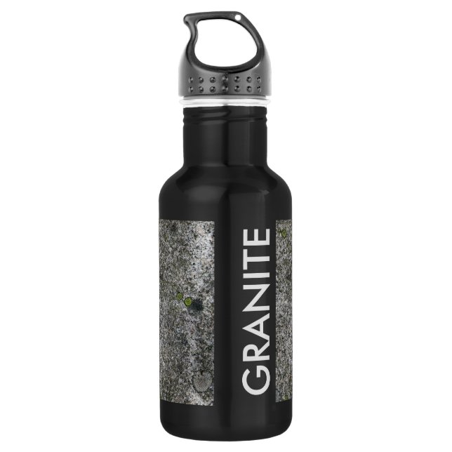 Bouteille D'eau Gris de granit avec le texte (Dos)