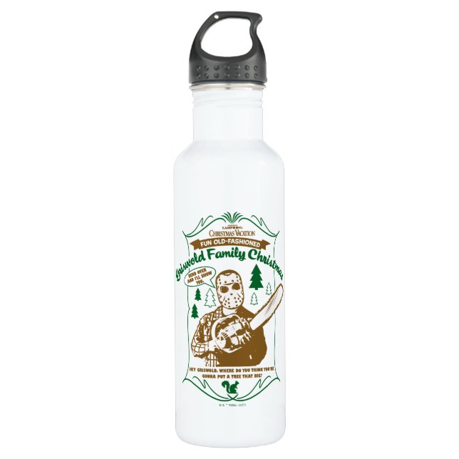 Bouteille D'eau Griswold Famille de Noël Chainsaw Graphique (Devant)