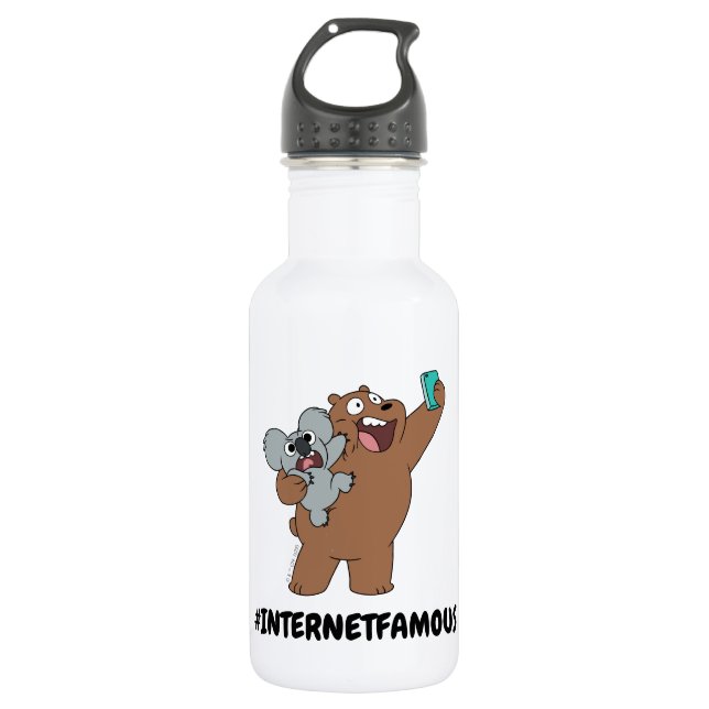 Bouteille D'eau Grizz & Nom Nom - #InternetFamous (Devant)
