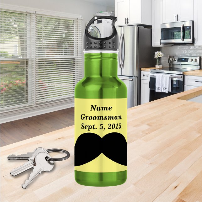 Bouteille d'eau Groomsman Mustache (Groomsman Mustache Water Bottle)