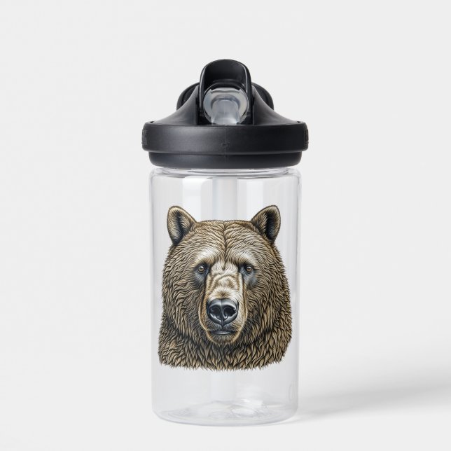 Bouteille D'eau Gros ours Brown Personnalisé (Avant)