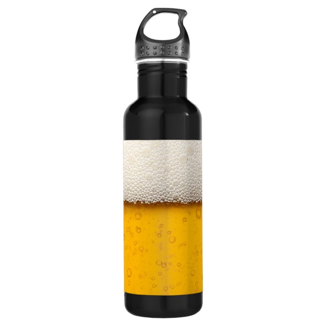 Bouteille D'eau Gros plan sur les bulles de bière (Devant)