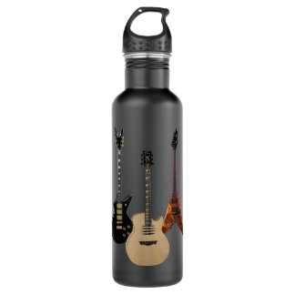 Bouteille D'eau Guitares Acoustique Et Électrique Rock Music Playe