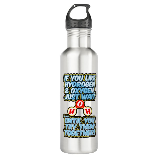 Bouteille D'eau H2O frunny chimie hydratation eau (Devant)