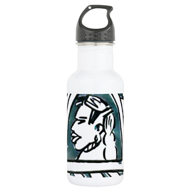 Bouteille D'eau Hakuna Matata Style Triangle Bleu.png (Devant)