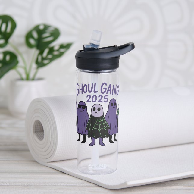 Bouteille D'eau Halloween 2025, Ghoul Gang Coffee Squad (Yoga (pivotée))