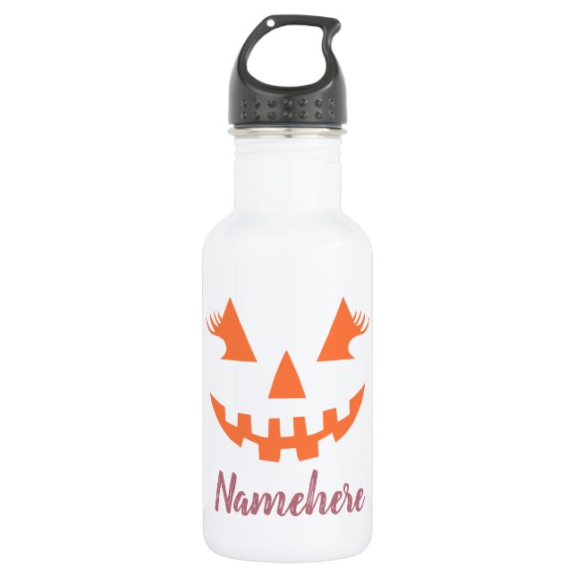 Bouteille D'eau Halloween Citrouille Jack-o'-lantern fille personn (Devant)