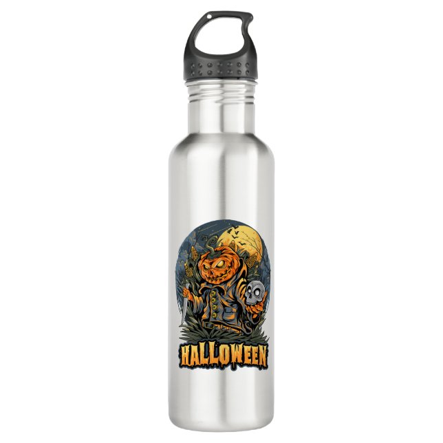 Bouteille D'eau Halloween effrayant (Devant)