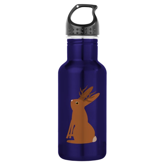 Bouteille D'eau Halloween Jackalope Trou ou traitement (Devant)