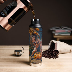 Bouteille D'eau Halloween Monster Jack-o-Lantern & Bat Vixen Girl