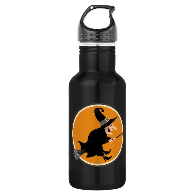 Bouteille D'eau Halloween sorcière volante (Devant)
