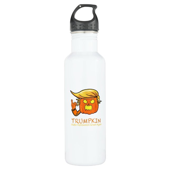 Bouteille D'eau Halloween Trumpkin drôle - Design de costume class (Devant)