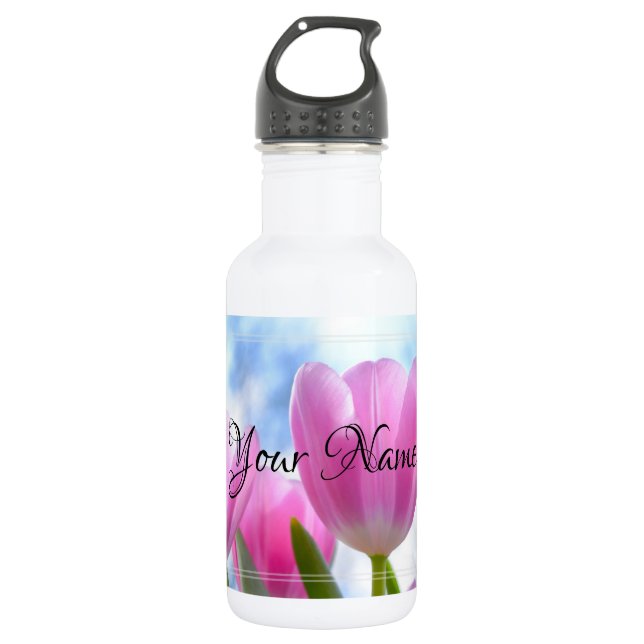 Bouteille D'eau HAMbyWG - Tulipes roses (Devant)
