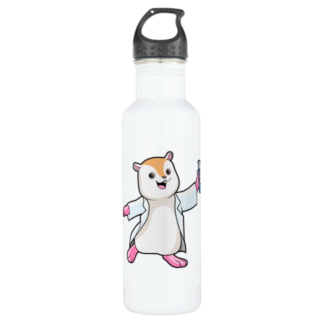 Bouteille D'eau Hamster en tant que scientifique avec tube d'essai (Devant)