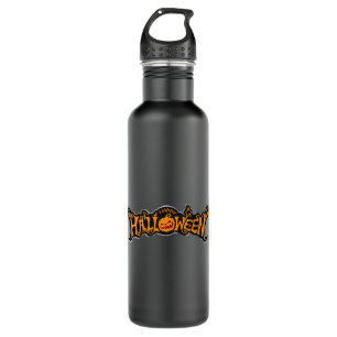 Bouteille D'eau Happy Halloween Ruby Eye Citrouille Argent Cadre