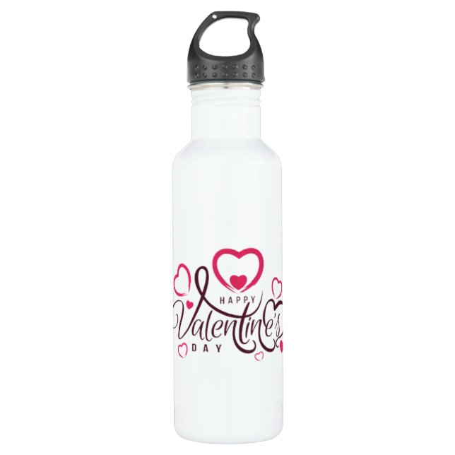 Bouteille D'eau Happy Valentine's Day! (Devant)