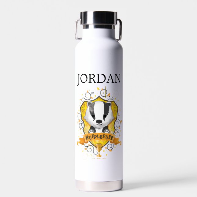Bouteille D'eau Harry Potter | Charme HUFFLEPUFF | Ajouter Votre N (Avant)