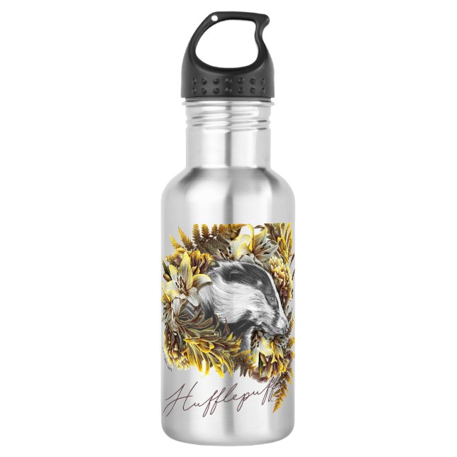 Bouteille D'eau HARRY POTTER™ HUFFLEPUFF™ Graphique floral (Devant)