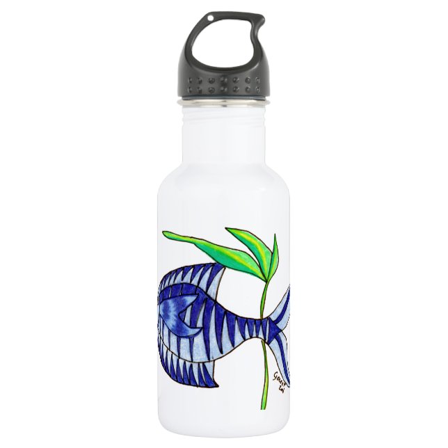 Bouteille D'eau Heureux d'être bleu (Devant)
