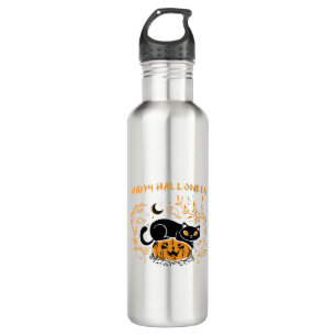 Bouteille D'eau heureux halloween chat amour
