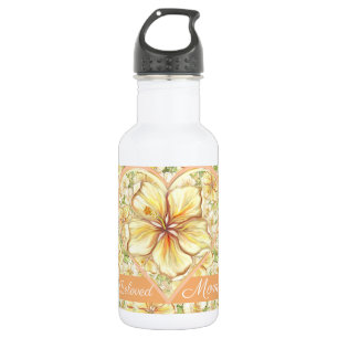 Bouteille D'eau Hibiscus & dentelle JAUNE
