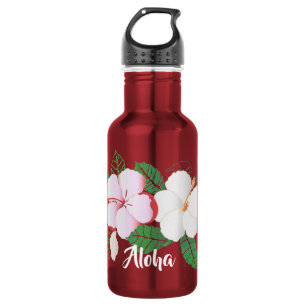 Bouteille D'eau Hibiscus Floral Tropical Hawaïen