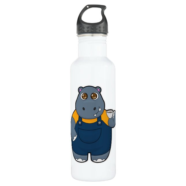 Bouteille D'eau Hippo avec la coupe du café (Devant)