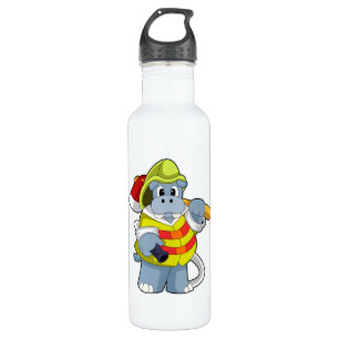 Bouteille D'eau Hippo comme pompier avec l'alcool