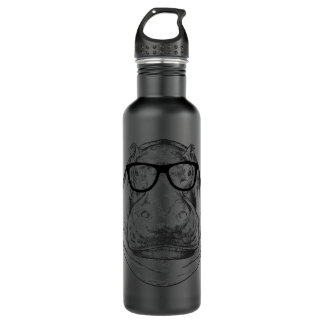 Bouteille D'eau Hippopotamus Hippo Lunettes Nerdy Hippopotamus 78
